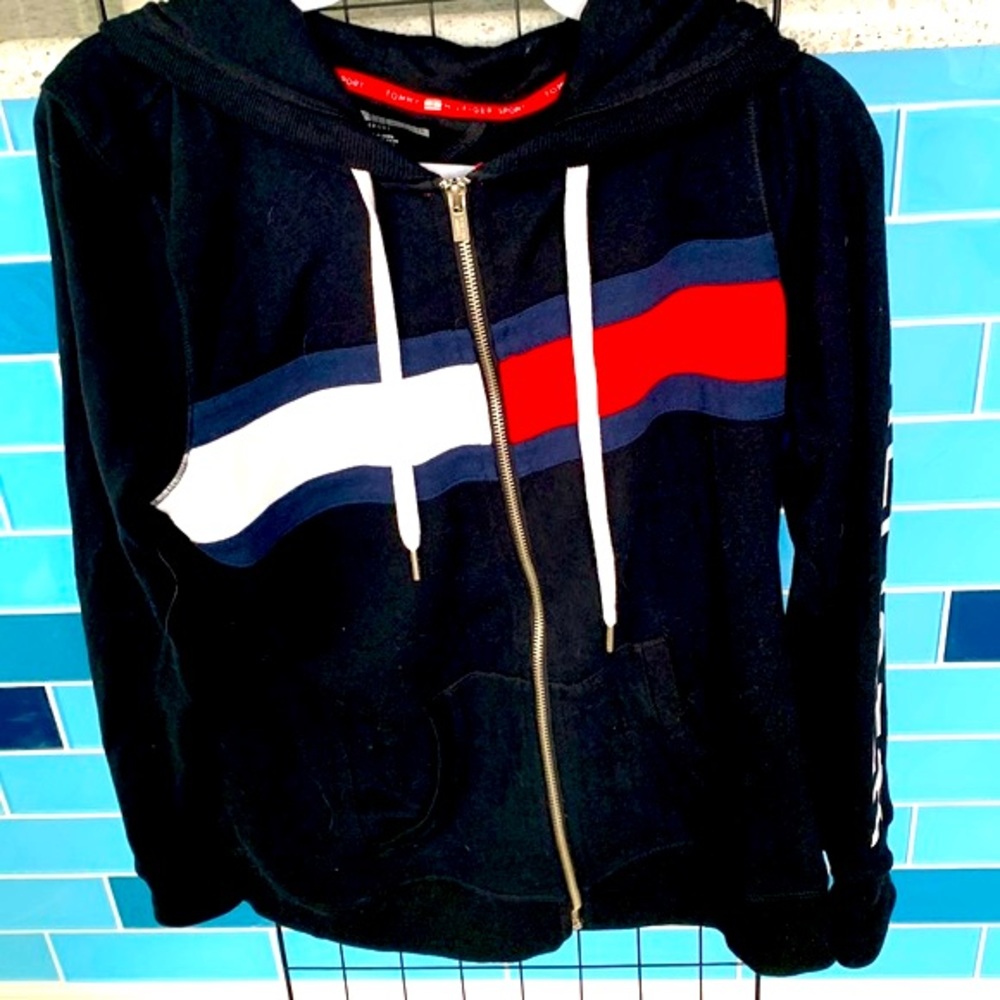 Tommy Hilfiger Sport Zip Up Hoodie Unisex Size Large! Preowned/Great Condition!